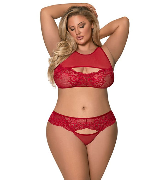 Peek-a-Boo Bra & Panty Lingerie Set